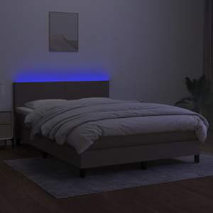 Box spring postel s matrací a LED taupe 140x190 cm textil - obrázek 4