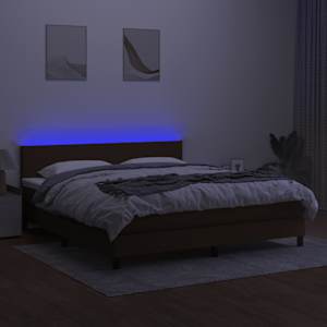 Box spring postel s matrací a LED tmavě hnědá 160x200 cm textil - obrázek 4