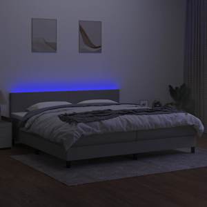 Box spring postel s matrací a LED světle šedá 200x200 cm textil - obrázek 4