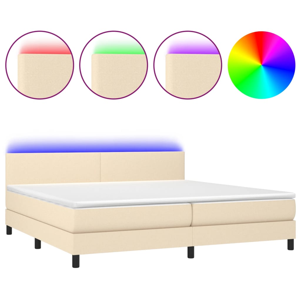 vidaXL  Boxspring   & LED  200x200 .