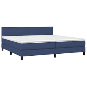 Box spring postel s matrací a LED modrá 200x200 cm textil - obrázek 3