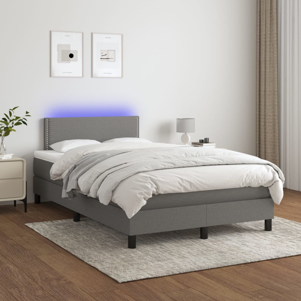  ΚΡΕΒΑΤΙ BOXSPRING ΜΕ ΣΤΡΩΜΑ & LED ΣΚ.ΓΚΡΙ 120X200 ΕΚ ΥΦΑΣΜΑΤΙΝΟ V-3133062