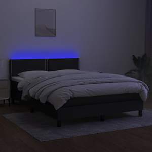 Box spring postel s matrací a LED černá 140x190 cm textil - obrázek 4