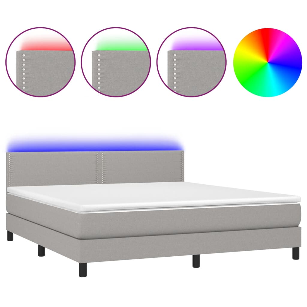 vidaXL  Boxspring   & LED . 180x200