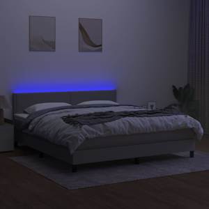 Box spring postel s matrací a LED světle šedá 180x200 cm textil - obrázek 4