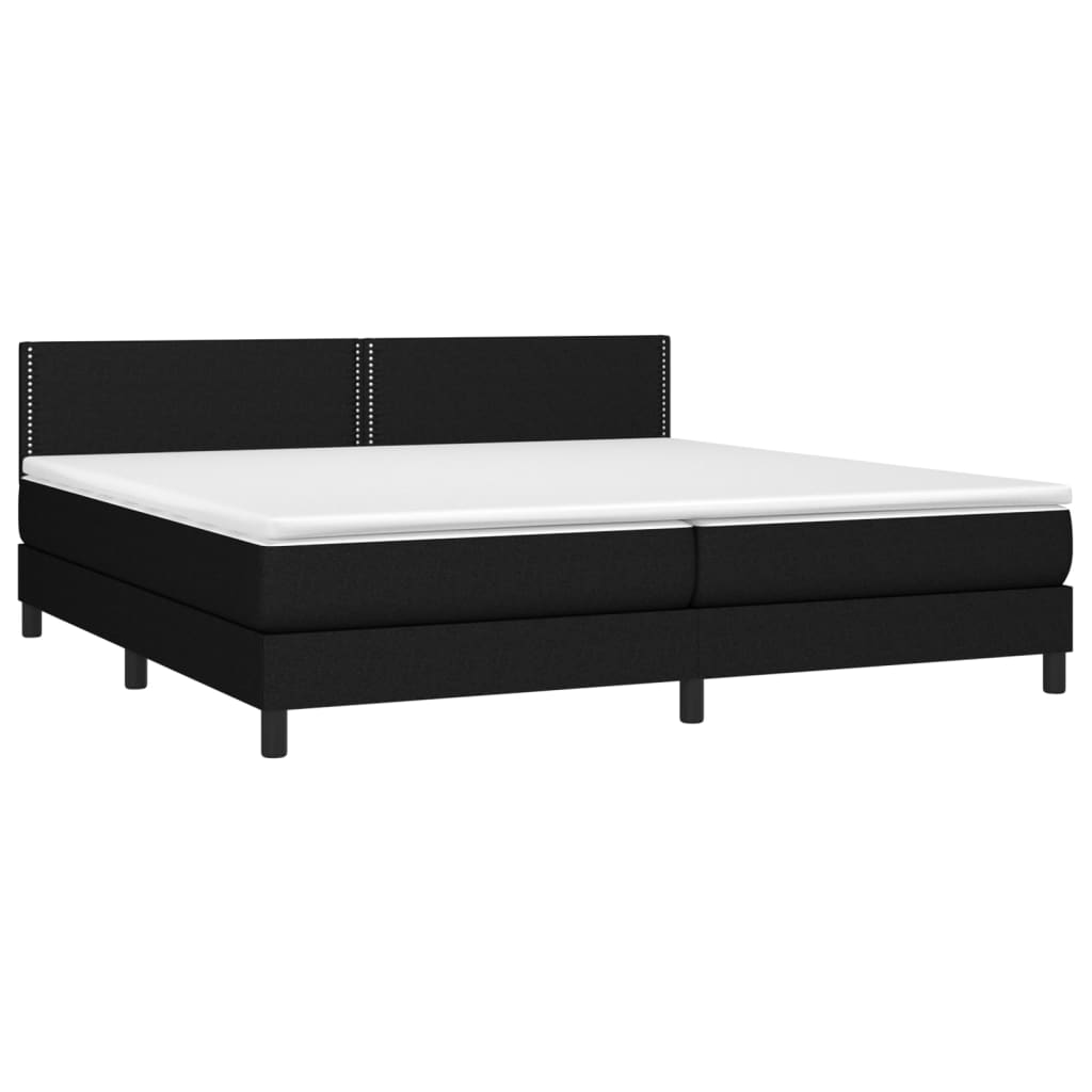 vidaXL Boxspring met matras en LED stof zwart 200x200 cm afbeelding
