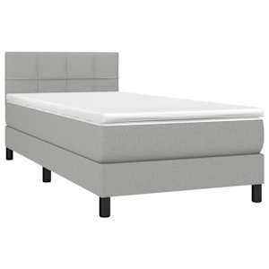 Box spring postel s matrací a LED světle šedá 80x200 cm textil - obrázek 3