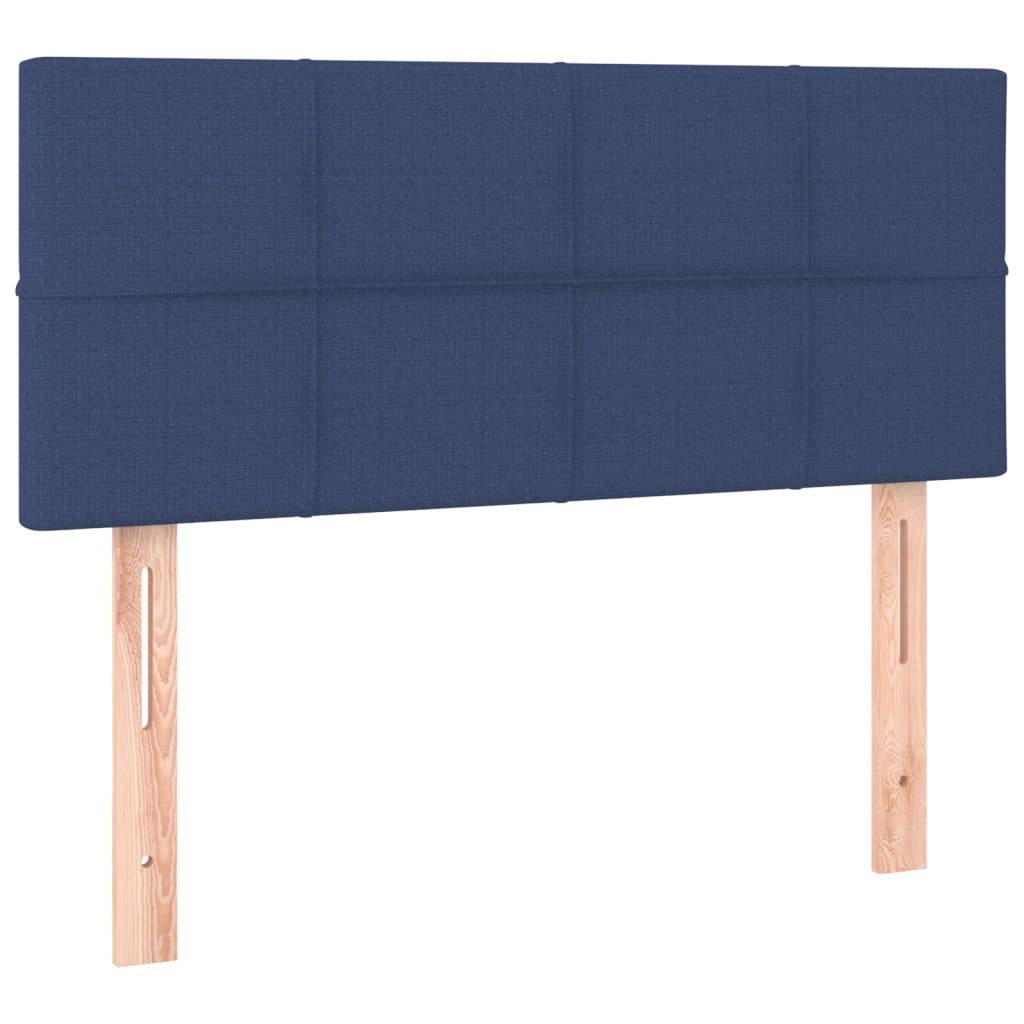 Box spring postel s matrací a LED modrá 100x200 cm textil