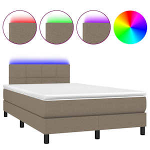 Box spring postel s matrací a LED taupe 120 x 200 cm textil - obrázek 2