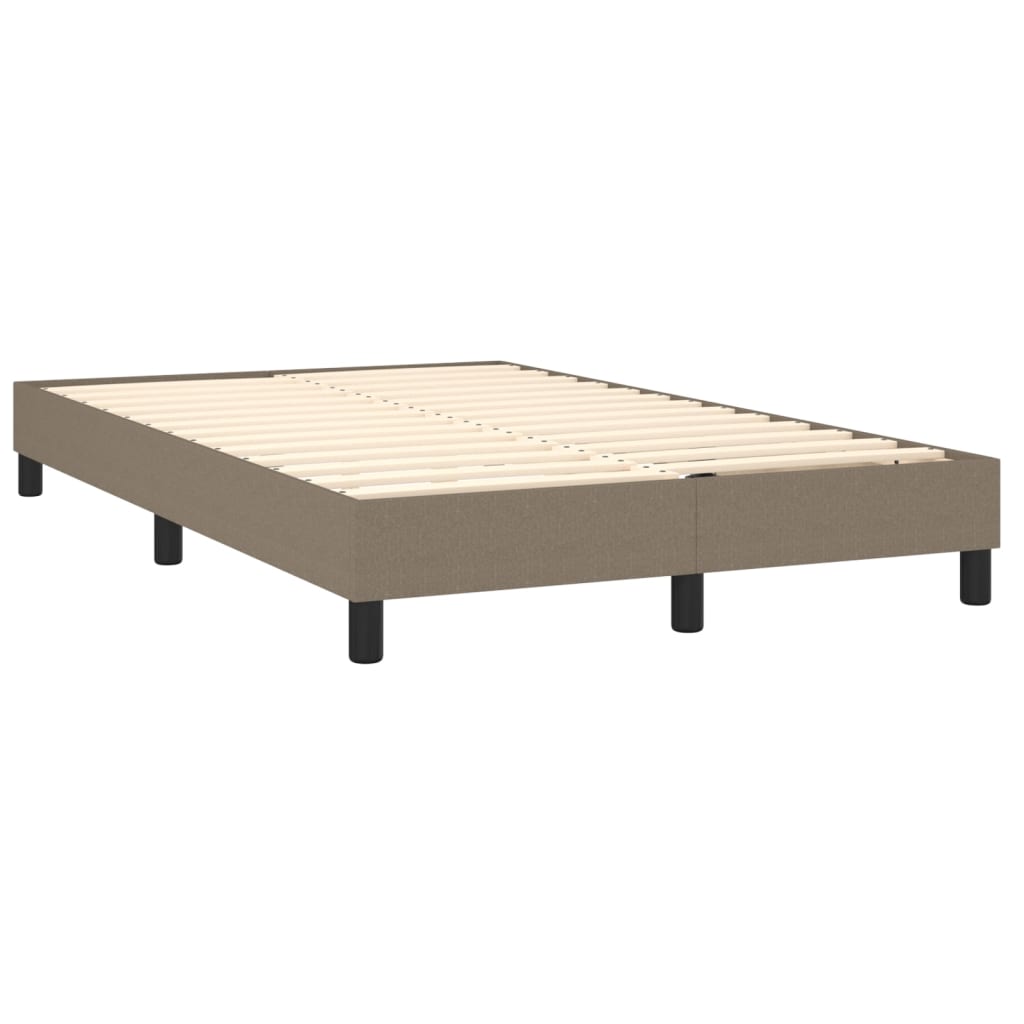 Box spring postelja z vzmetnico LED taupe 120x200 cm blago