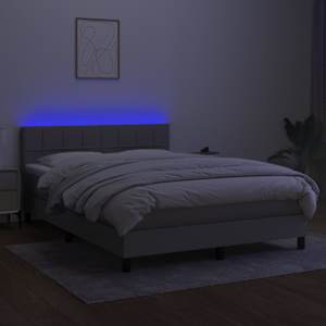 Box spring postel s matrací a LED světle šedá 140x190 cm textil - obrázek 4