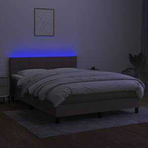 Box spring postel s matrací a LED taupe 140x190 cm textil - obrázek 4