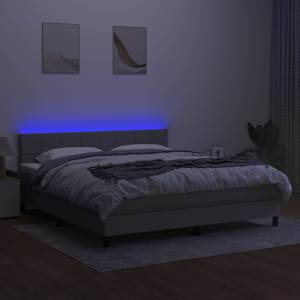 Box spring postel s matrací a LED světle šedá 160x200 cm textil - obrázek 4