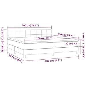 Box spring postel s matrací a LED modrá 200x200 cm textil - obrázek 8