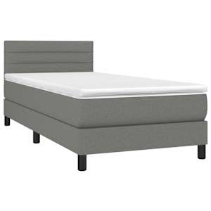 Box spring postel s matrací a LED tmavě šedá 80 x 200 cm textil - obrázek 3
