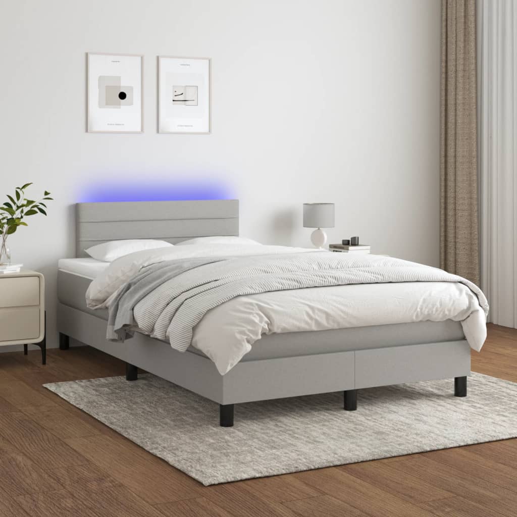  ΚΡΕΒΑΤΙ BOXSPRING ΜΕ ΣΤΡΩΜΑ & LED ΑΝ.ΓΚΡΙ 120X200 ΕΚ ΥΦΑΣΜΑΤΙΝΟ V-3133221