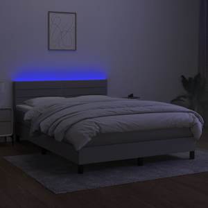 Box spring postel s matrací a LED světle šedá 140x190 cm textil - obrázek 4