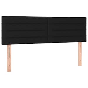 Box spring postel s matrací a LED černá 140x190 cm textil - obrázek 7
