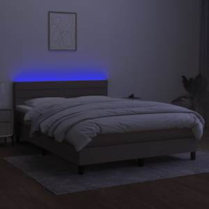 Box spring postel s matrací a LED taupe 140x190 cm textil - obrázek 4