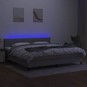 Box spring postel s matrací a LED světle šedá 200x200 cm textil - obrázek 4