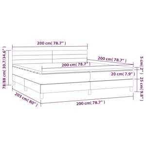 Box spring postel s matrací a LED černá 200x200 cm textil - obrázek 8