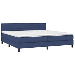 Box spring postel s matrací a LED modrá 200x200 cm textil - obrázek 3
