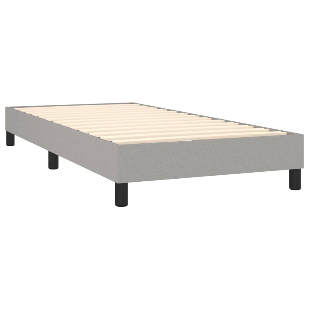 Box spring postel s matrací a LED světle šedá 90x190 cm textil