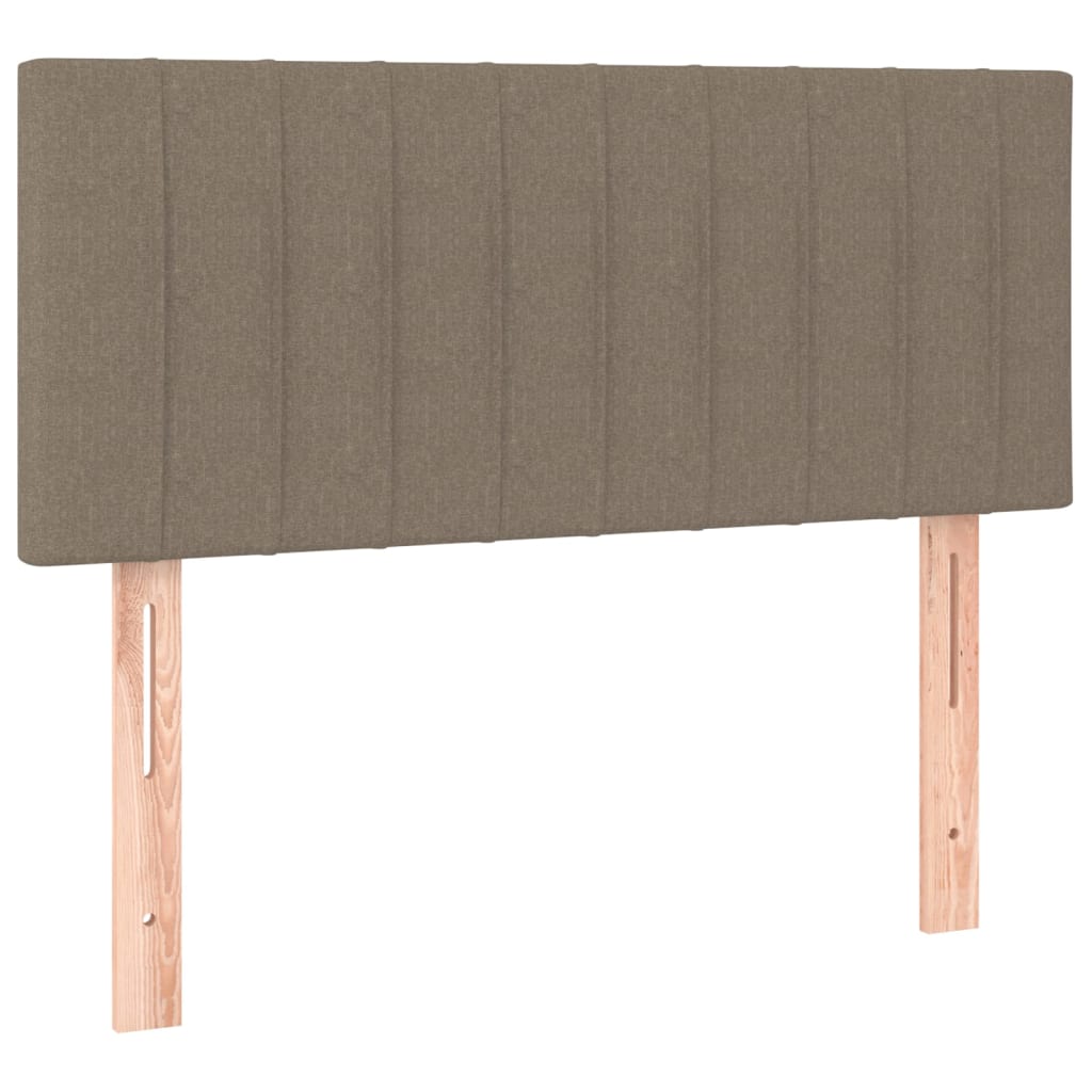 Box spring postelja z vzmetnico LED taupe 90x190 cm blago