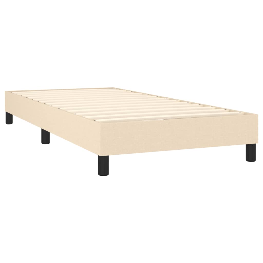 Krevet box spring s madracem LED krem 90x200 cm od tkanine