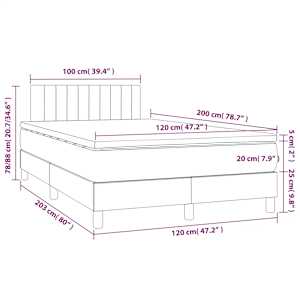 Box spring postel s matrací a LED černá 120 x 200 cm textil - obrázek 8