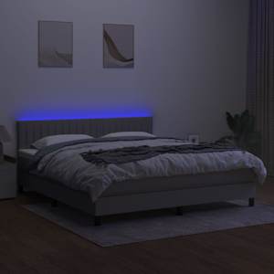 Box spring postel s matrací a LED světle šedá 180x200 cm textil - obrázek 4