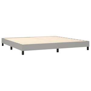 Box spring postel s matrací a LED světle šedá 200x200 cm textil - obrázek 5