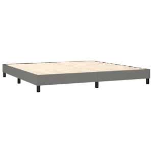 Box spring postel s matrací a LED tmavě šedá 200x200 cm textil - obrázek 5
