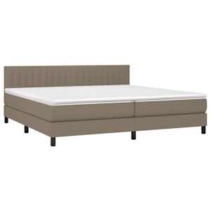 Box spring postel s matrací a LED taupe 200x200 cm textil - obrázek 3