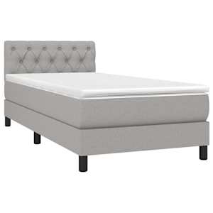 Box spring postel s matrací a LED světle šedá 80x200 cm textil - obrázek 3