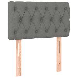 Box spring postel s matrací a LED tmavě šedá 80 x 200 cm textil - obrázek 7