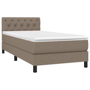 Box spring postel s matrací a LED taupe 80 x 200 cm textil - obrázek 3