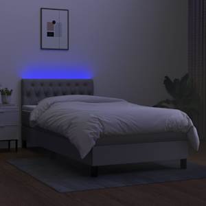 Box spring postel s matrací a LED světle šedá 90x190 cm textil - obrázek 4