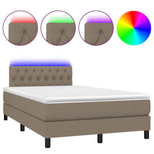 Box spring postel s matrací a LED taupe 120 x 200 cm textil - obrázek 2
