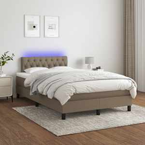 Box spring postel s matrací a LED taupe 120 x 200 cm textil - obrázek 1