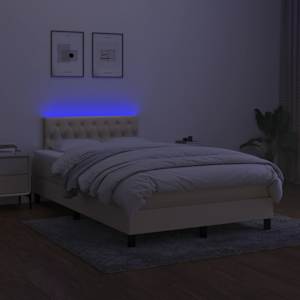 Box spring postel s matrací a LED krémová 120 x 200 cm textil - obrázek 4
