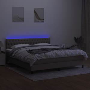 Box spring postel s matrací a LED taupe 160x200 cm textil - obrázek 4