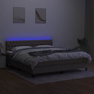 Box spring postelja z vzmetnico LED taupe 180x200 cm blago - slika 4