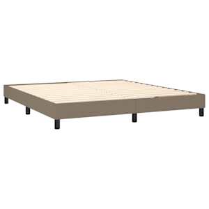 Box spring postelja z vzmetnico LED taupe 180x200 cm blago - slika 5