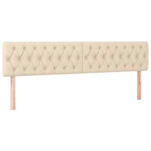 Box spring postel s matrací a LED krémová 180x200 cm textil - obrázek 7