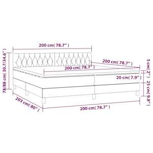 Box spring postel s matrací a LED taupe 200x200 cm textil - obrázek 8