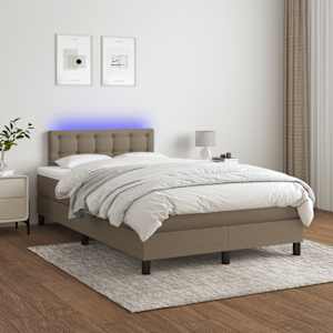 Box spring postel s matrací a LED taupe 120 x 200 cm textil - obrázek 1