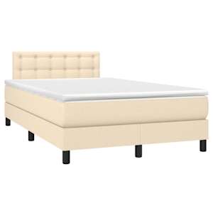 Box spring postel s matrací a LED krémová 120 x 200 cm textil - obrázek 3