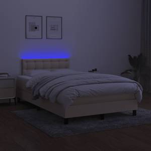 Box spring postel s matrací a LED krémová 120 x 200 cm textil - obrázek 4