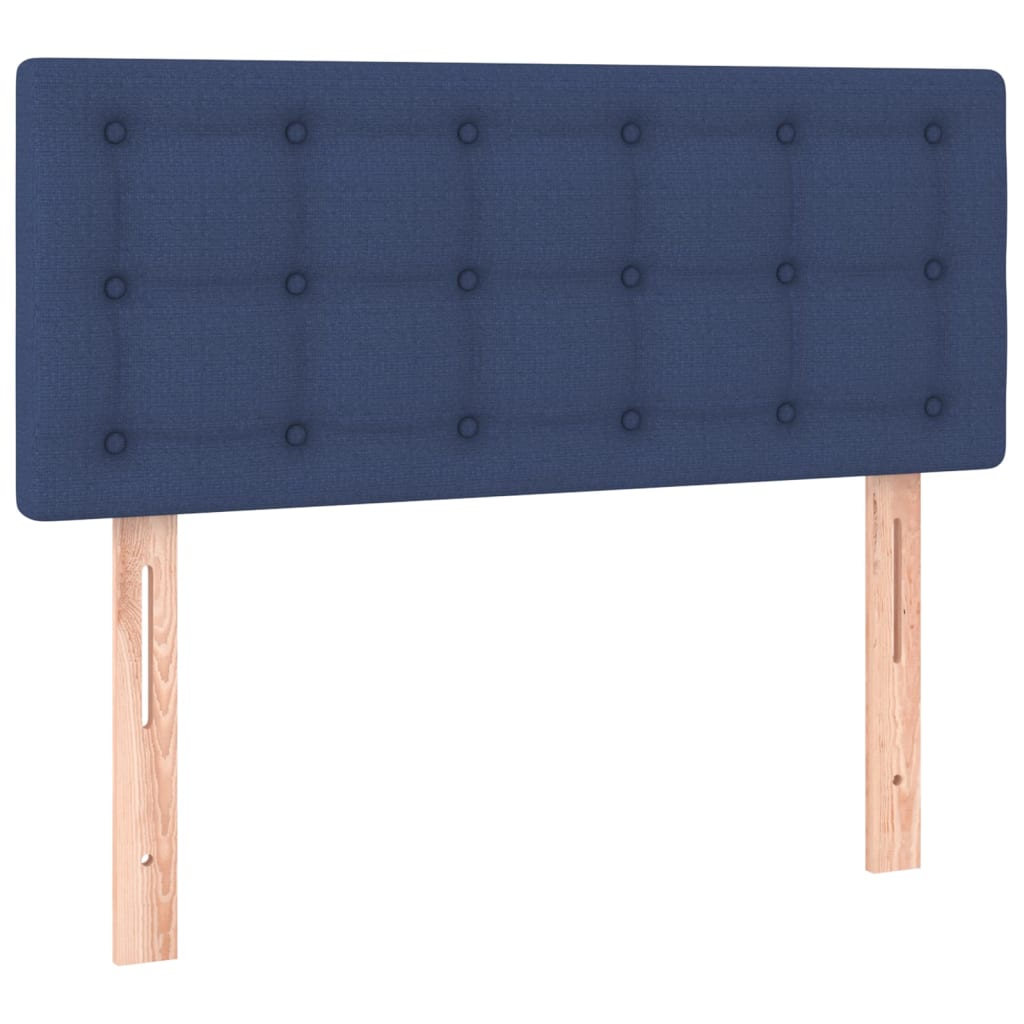 kék szövet rugós és LED-es ágy matraccal 120 x 200 cm